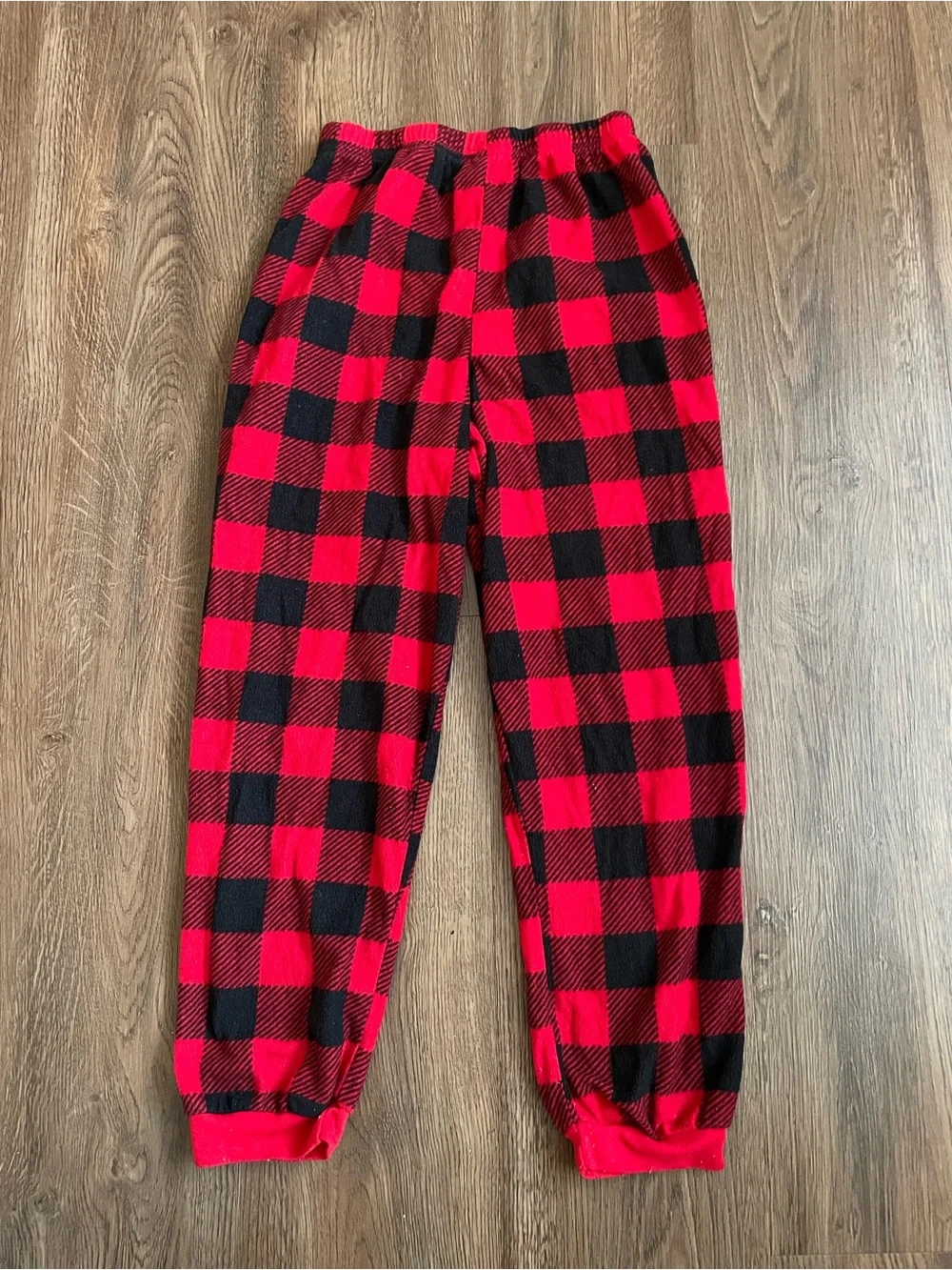 PJs + Pancakes Red and Black Buffalo Plaid Pajama Pants Size L 10/12
